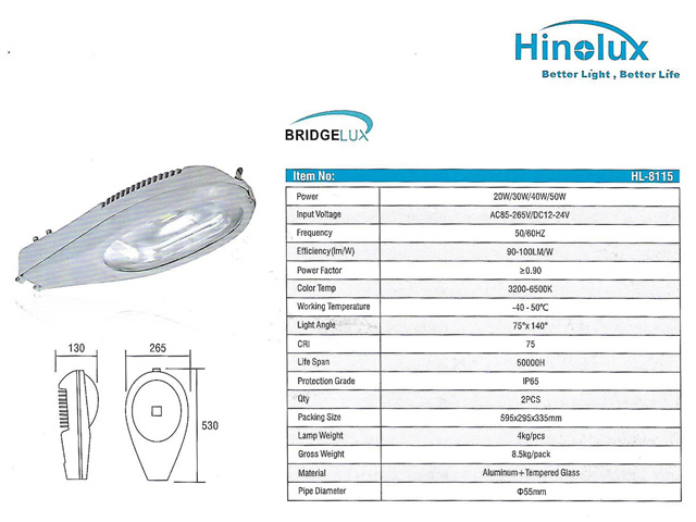 Lampu Jalan LED 50 Watt HL-8115